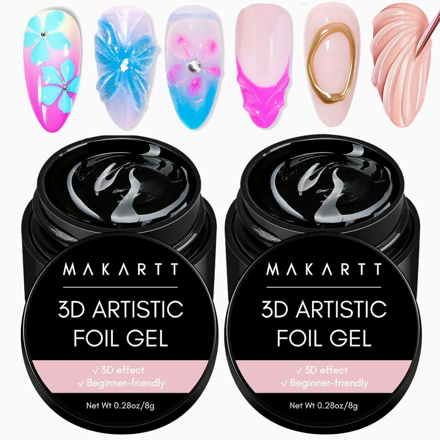 Nail Art Chrome - Makartt 3D Nail Gel 8ml Nail