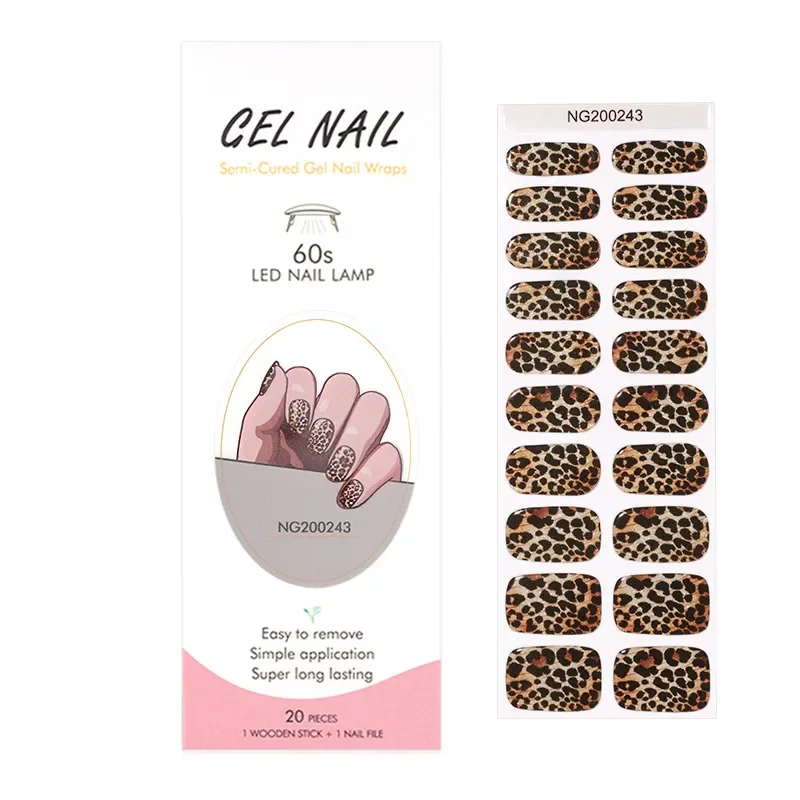 Nail Art Leopard - Spotted Leopard Print Semi-Cured Gel Nail