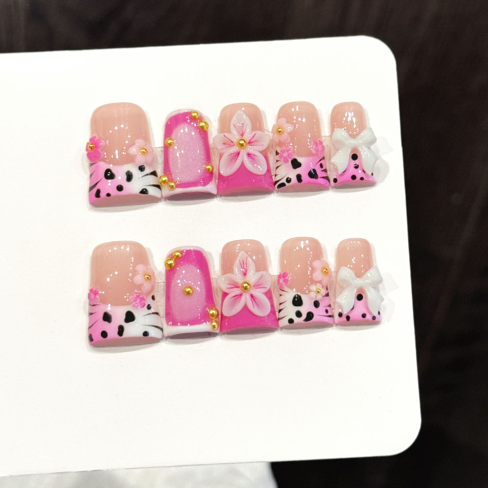 Nail Art Leopard - 10pcs Pure Hand Pressed Duck Nail