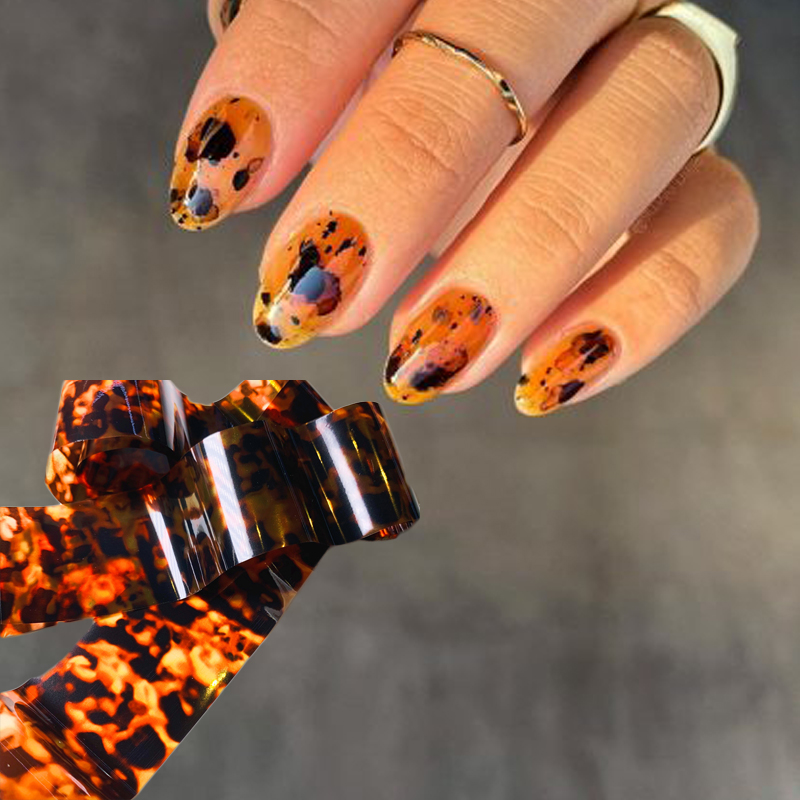 Nail Art Zebra Design - 1roll 100CM*4CM Tortoise Shell Amber Design