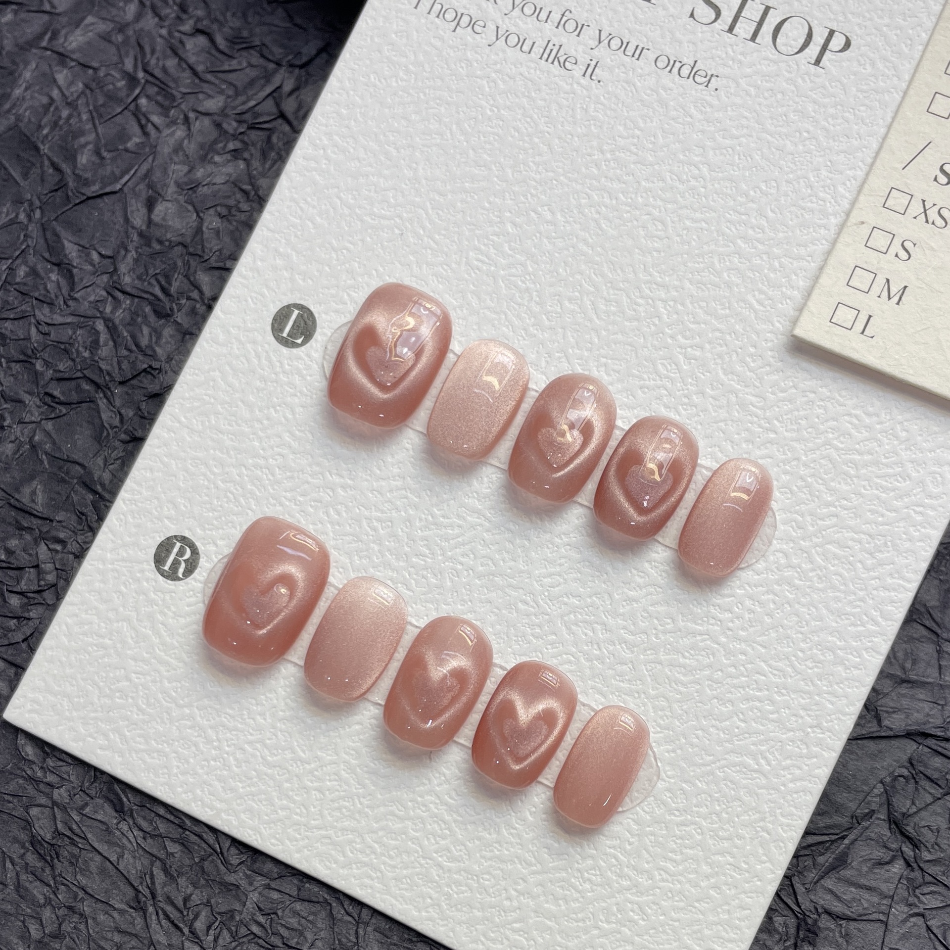 Nail Art Love - 10pcs Pure Hand Pressed Short Round
