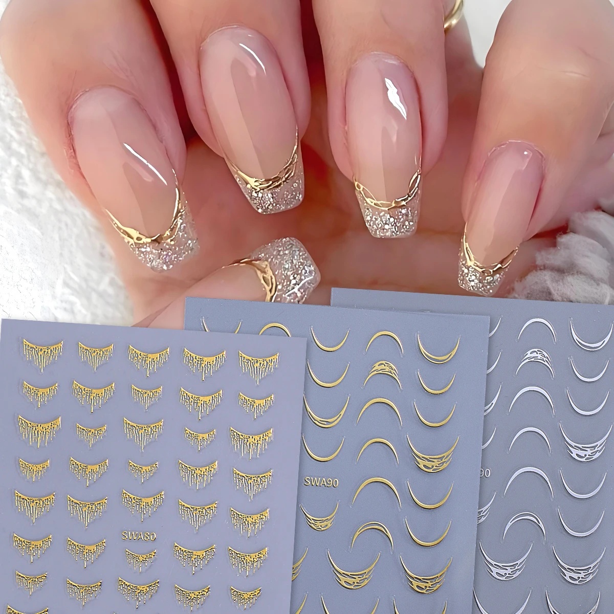 1pcs 3D Sparkle Gilding French – Nail Art Leopard Bewertung und Preis