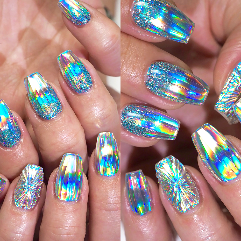 10pcs Holographic Chrome Silve – Nail Art Chrome Bewertung und Preis