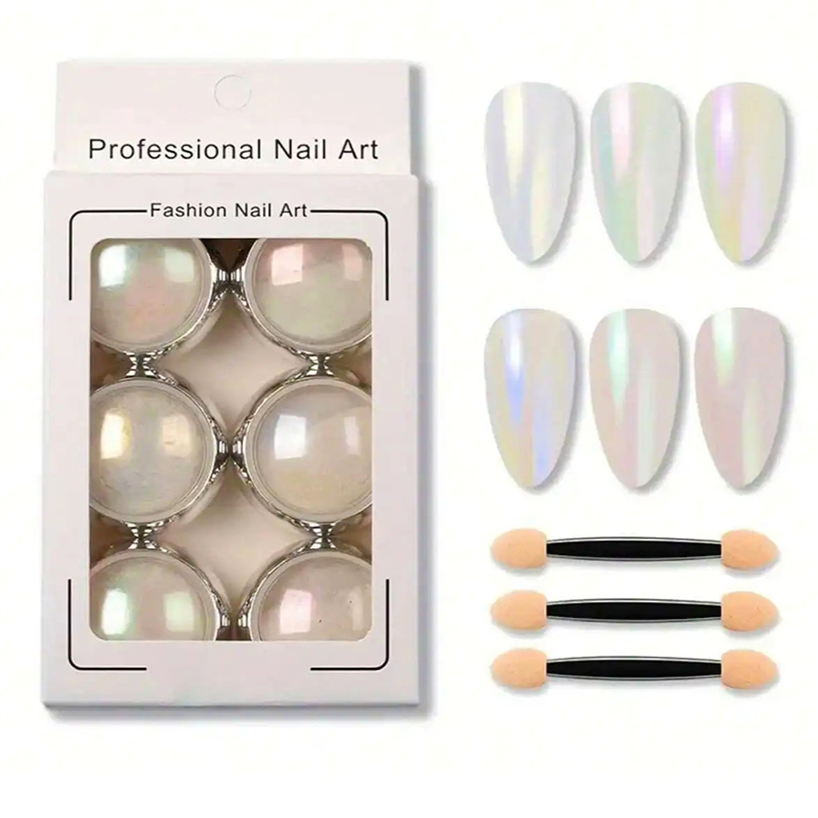 1 Set White Chrome Powder Pear – Nail Art Chrome Bewertung und Preis