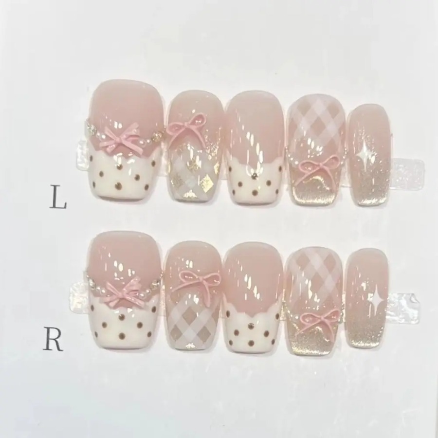 10Pcs Sweet Mid-length Ballet  – Nail Art Love Bewertung und Preis