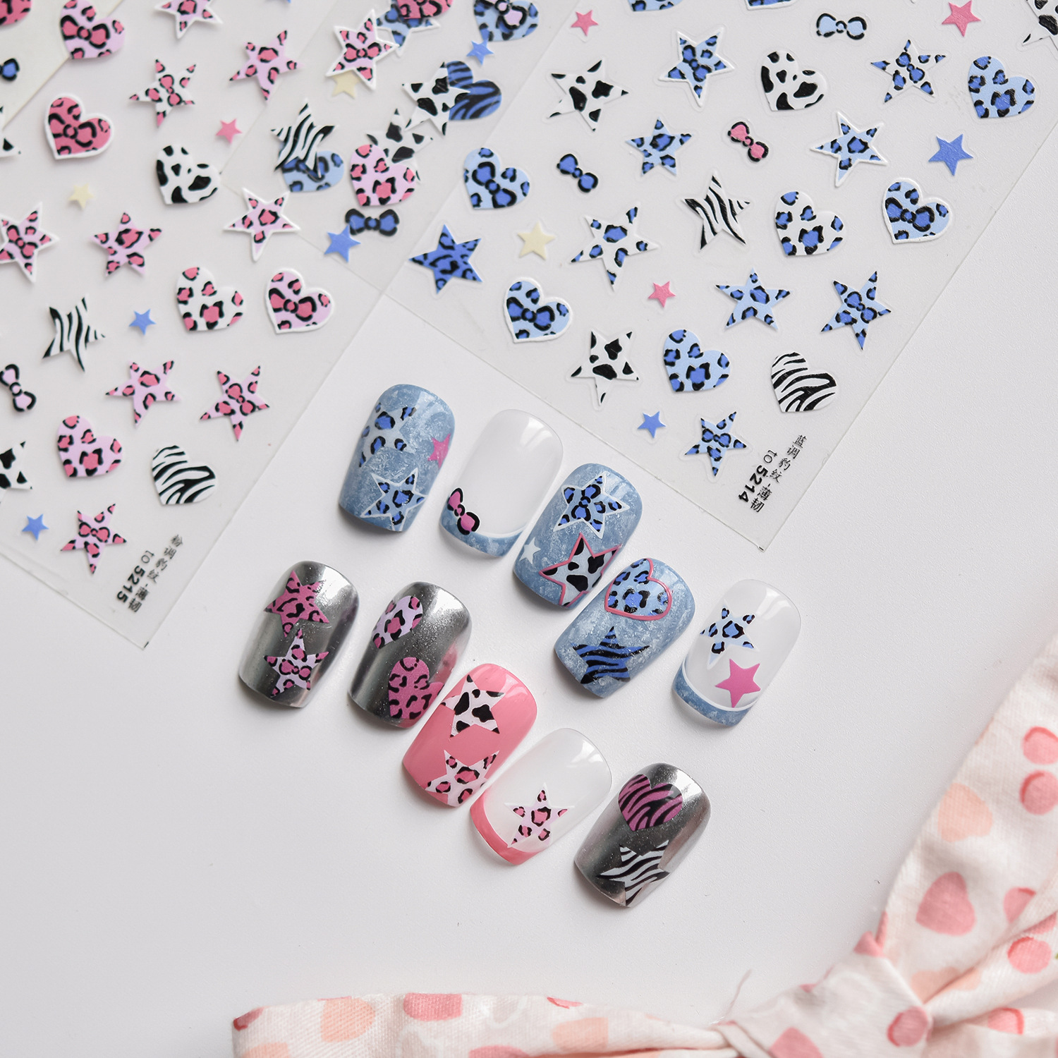 Blue And Pink Star Shaped Hear – Nail Art Zebra Design Bewertung und Preis