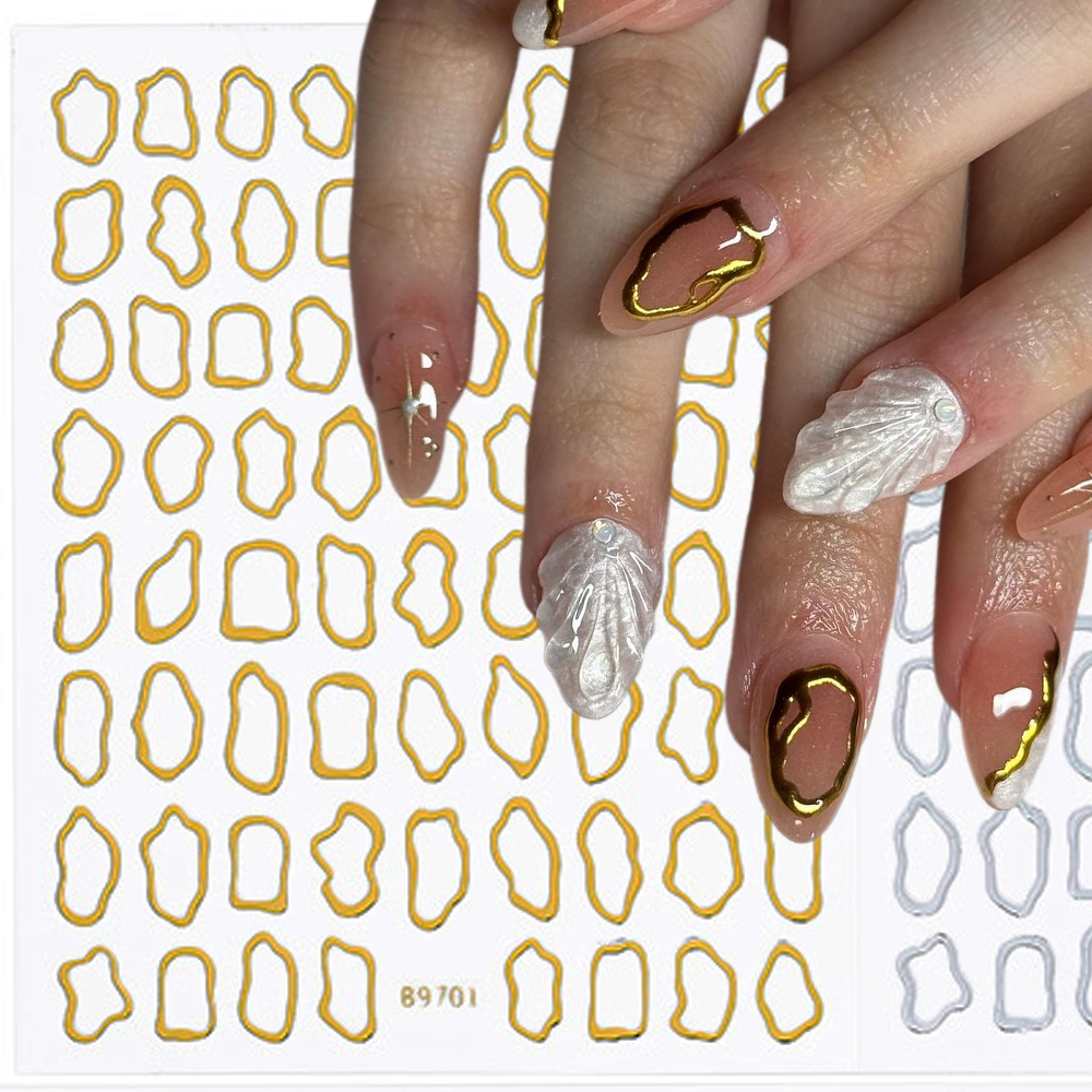 1Pc 3D Gold Hollow Irregular G – Nail Art Leopard Bewertung und Preis