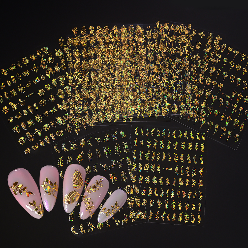 12pcs/set 3D Shiny Leaf Flower – Nail Art Leopard Bewertung und Preis
