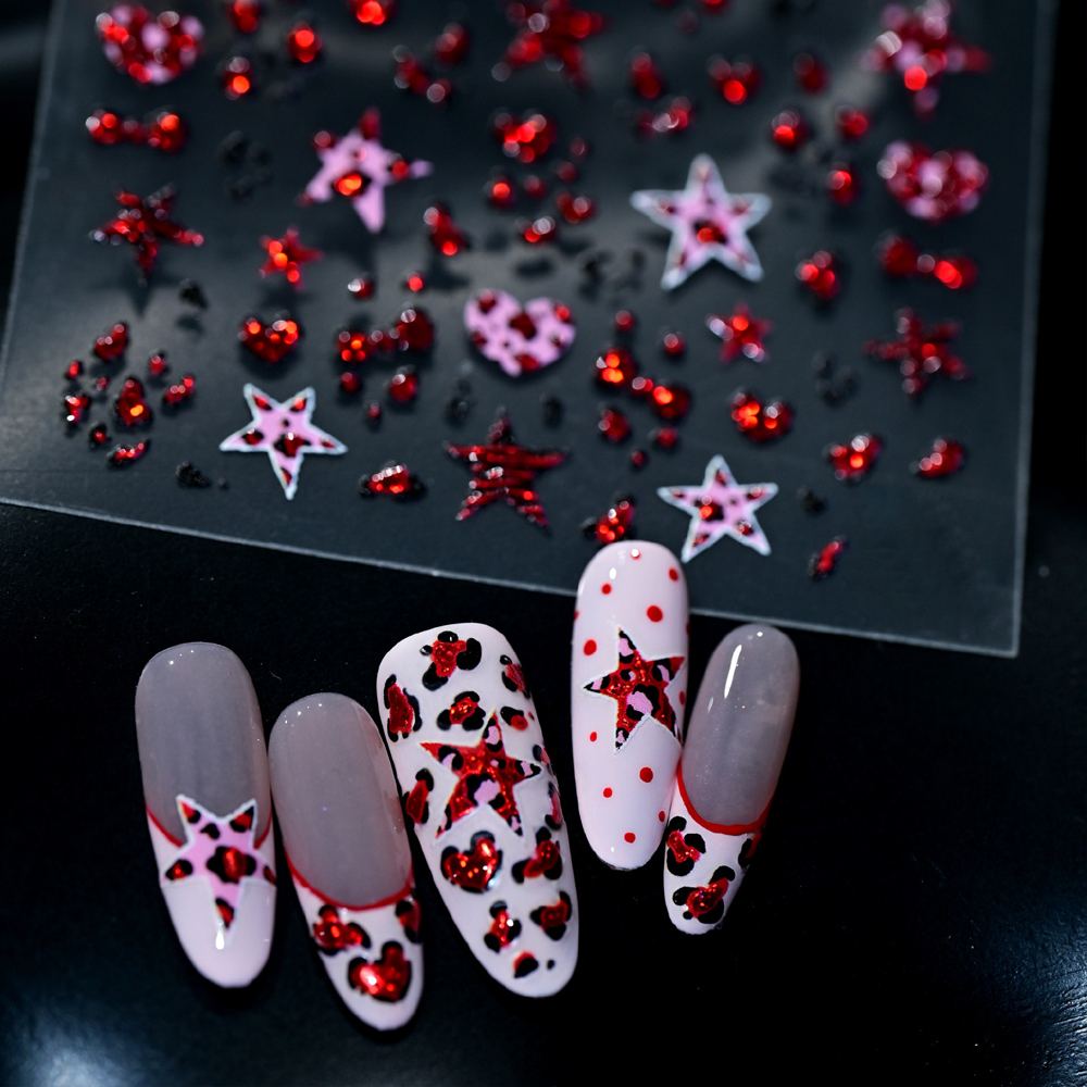 1Pcs Pink Glitter Leopard Prin – Nail Art Leopard Bewertung und Preis