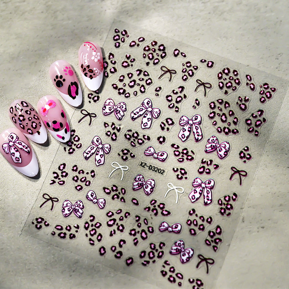 1pcs 3D Retro Leopard Print Bo – Nail Art Leopard Bewertung und Preis