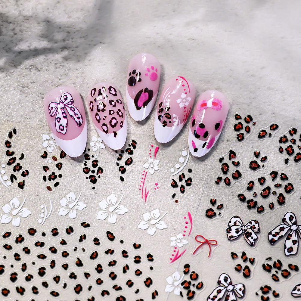 1pcs 3D Retro Leopard Print Bo – Nail Art Leopard Bewertung und Preis