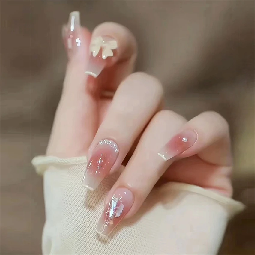 24Pcs/Set Fake Nails Art Bow P – Nail Art Love Bewertung und Preis