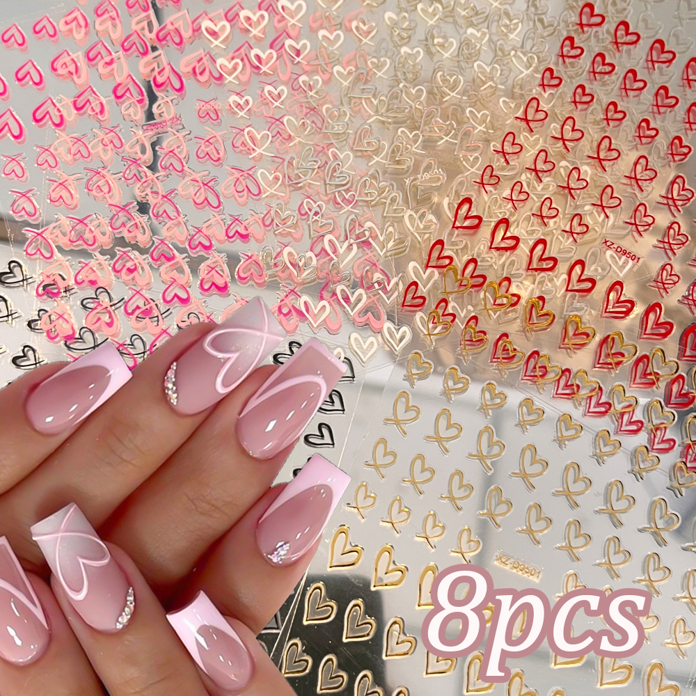 8pcs/Set French Irregular Hear – Nail Art Leopard Bewertung und Preis