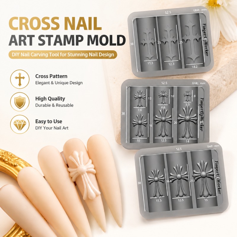 New Arrival Chrome Heart Cross – Nail Art Chrome Bewertung und Preis