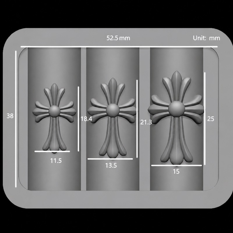 New Arrival Chrome Heart Cross – Nail Art Chrome Bewertung und Preis