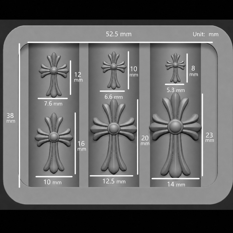 New Arrival Chrome Heart Cross – Nail Art Chrome Bewertung und Preis