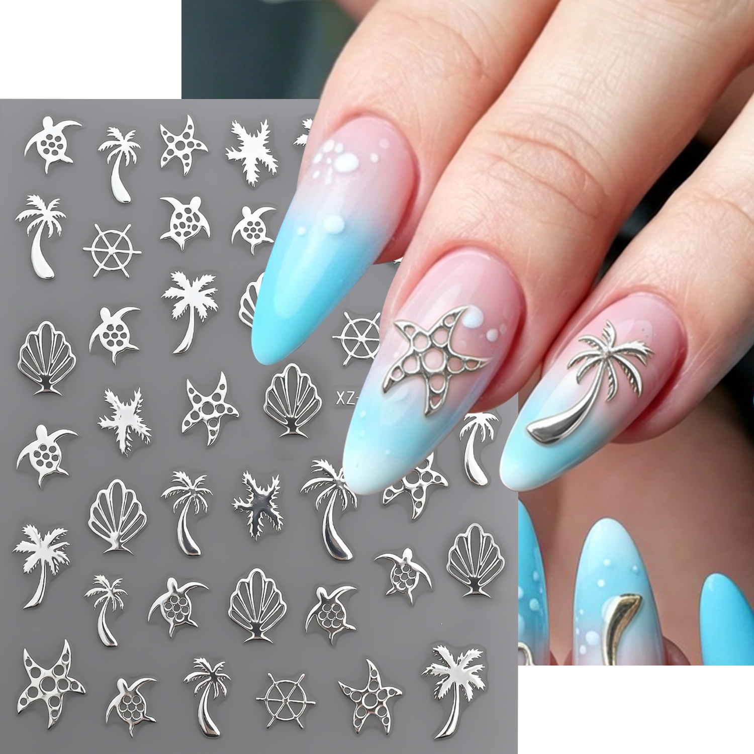 6pcs 3D Silver Metallic Animal – Nail Art Chrome Bewertung und Preis