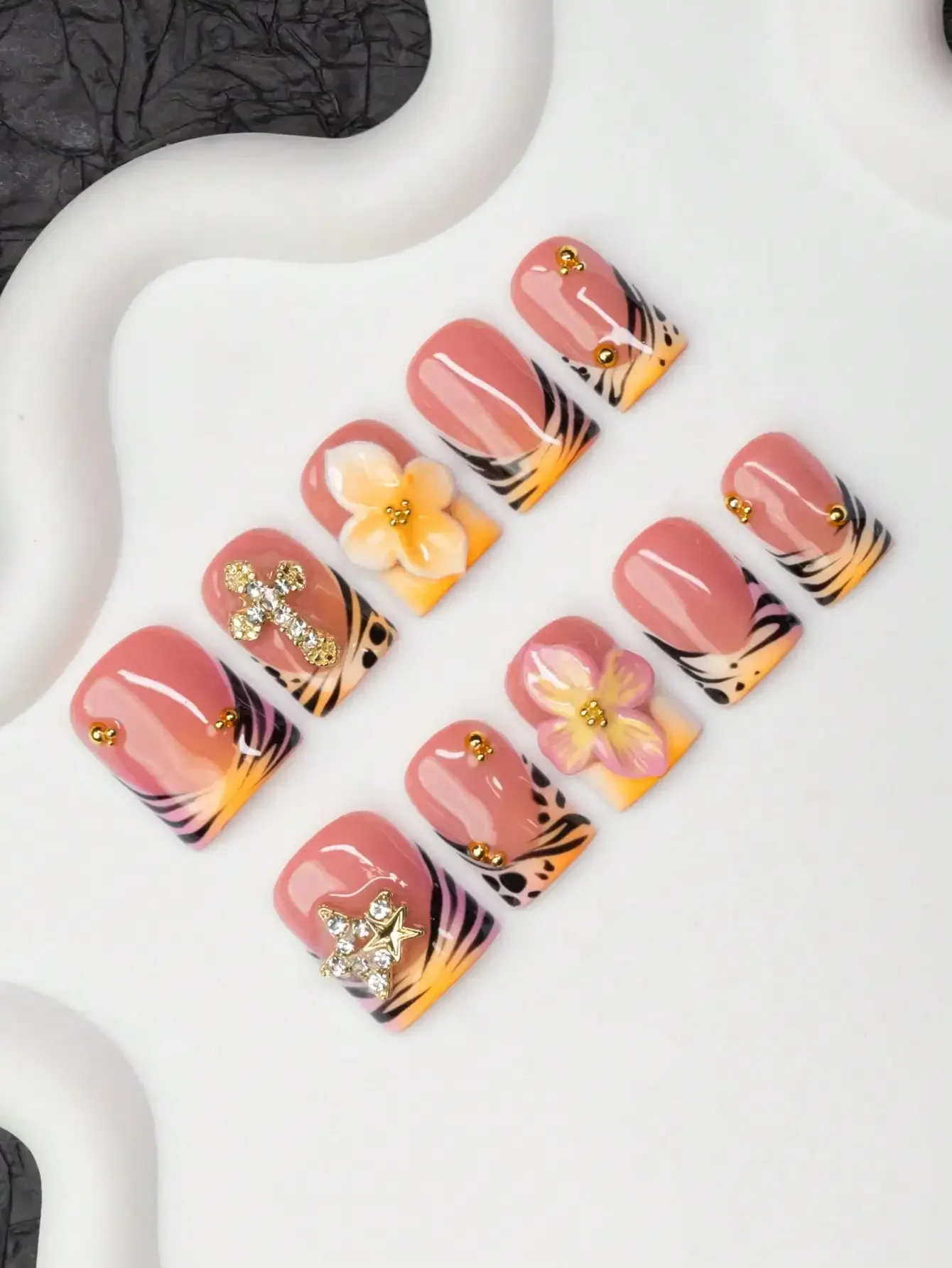 10pcs/Set Handmade Square Nail – Nail Art Zebra Design Bewertung und Preis